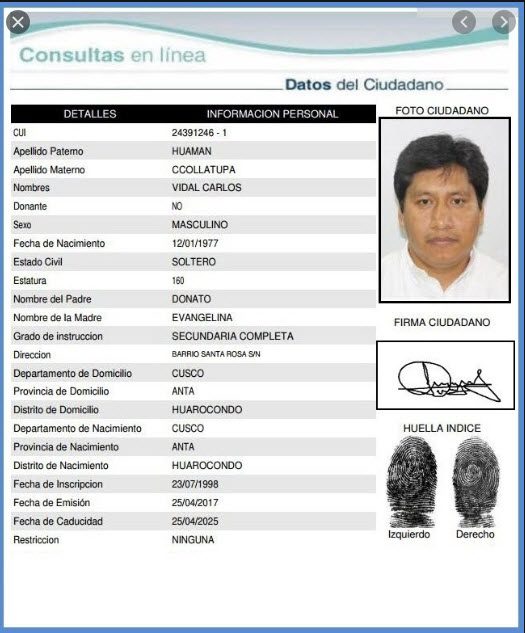 Hoja Reniec CONSULTA RENIEC Y TELEFONOS PERU - AVERIGUA CON DNI